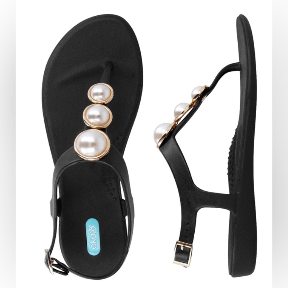 Oka B t-strap Maisie Pearl Sandals